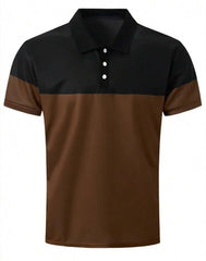 MEN COLOUR BLOCK SHORT SLEEVES POLO SHIRT