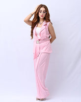 ASYMMETRICAL HEM PEAK LAPEL WAISTCOAT SUIT