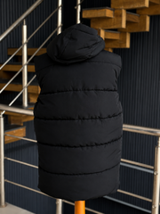 UNISEX SLEEVELESS PUFFER HOODED GILET