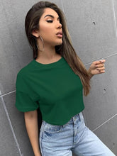 DROP SHOULDER SOLID TEE-GREEN