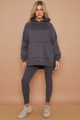 OVERSIZED SPLIT SIDES HOODIE AND LEGGINGS SUIT