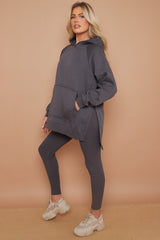 OVERSIZED SPLIT SIDES HOODIE AND LEGGINGS SUIT