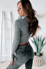 RIBBED TURTLENECK CROP TOP