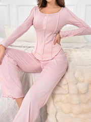 LETTUCE TRIM BUTTON FRONT LOUNGE SET