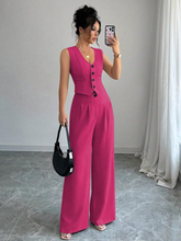 SLEEVELESS BLAZER VEST AND SUIT PANTS SET