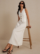 2PCS WOMEN VEST BLAZER MAXI SKIRT SET