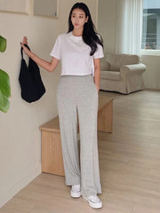 Solid Stand Neck Tee With Trouser