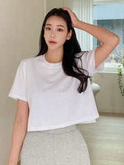 SOLID STAND NECK TEE