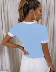 ROUND NECK CONTRAST BINDING TEE