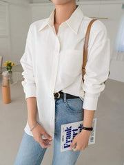 BEIGE DROP SHOULDER BUTTON FRONT SHIRT
