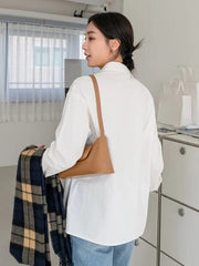 BEIGE DROP SHOULDER BUTTON FRONT SHIRT