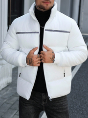 MEN'S STRIPED ZIP-UP CASUAL JACKET