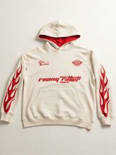 ACID WASHED PRINTED RACER HOODIE