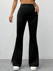 STRIPED TAPE SIDE FLARE LEG PANTS