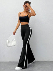STRIPED TAPE SIDE FLARE LEG PANTS