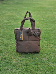 Large Square Puffy Hand Bag With Handle