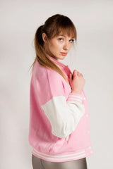 PINK VARSITY BASEBALL UNISEX JACKET