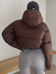 WOMEN'S HOODED LOOSE FIT LONG SLEEVE PADDED JACKET