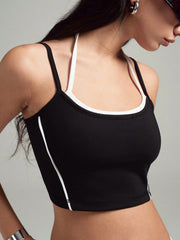 CASUAL SPORTS COLORBLOCK TRIM CROPPED CAMISOLE