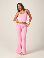 CASUAL LOUNGE OUTFIT TANK TOP AND WIDE LEG FLARE PANTS