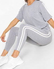 WOMEN SUMMER DOUBLE STRAPE TRACKSUIT - BLACK