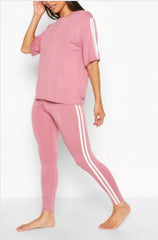 WOMEN SUMMER DOUBLE STRAPE TRACKSUIT - BLACK