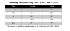 DRAWSTRING RUCHED SIDE CROP TANK TOP