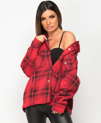 OVERSIZED CHECK SHACKET- RED