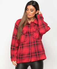 OVERSIZED CHECK SHACKET- RED