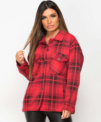 OVERSIZED CHECK SHACKET- RED