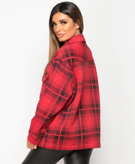 OVERSIZED CHECK SHACKET- RED