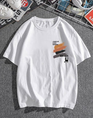 HYPEMODE MEN SLOGAN AND BRUSH PRINT TEE