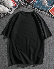 HYPEMODE MEN SLOGAN AND BRUSH PRINT TEE