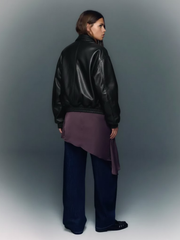 LEATHER EFFECT BOMBER JACKET