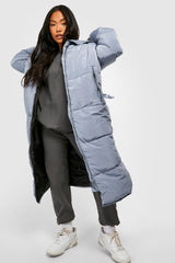 HOODED LONGLINE PUFFER JACKET