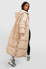 HOODED LONGLINE PUFFER JACKET